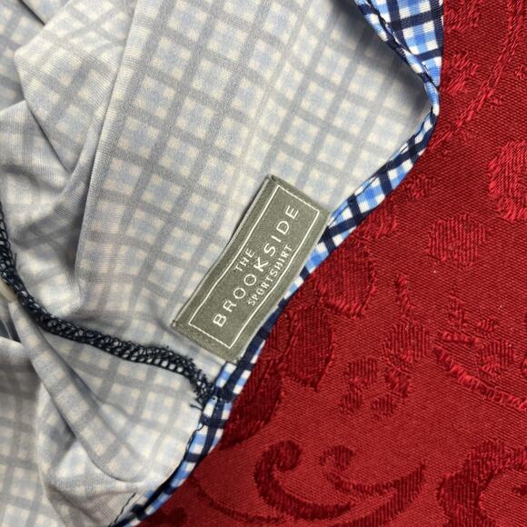 Fennec Polo Shirt Mens L Blue Check US Open Semple Trophy Logo Brookside Sport - Picture 6 of 12